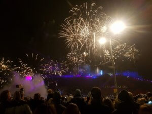NYE fireworks at the street party Scotland