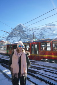 Catching the train to the top of Jungfrau