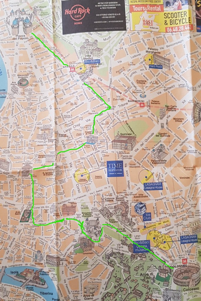 Three days in Rome - tourist map